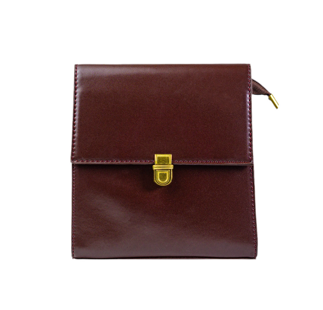 Mini Push Button Flap - Burgundy