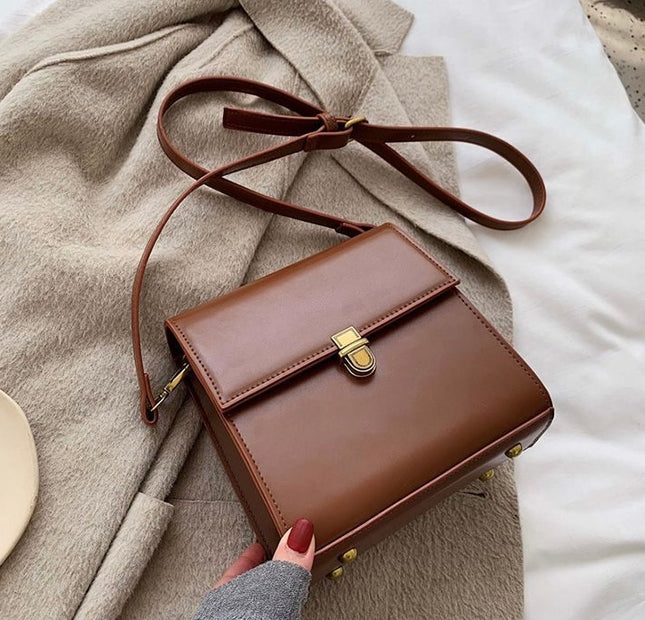 Mini Push Button Flap - Chocolate Brown