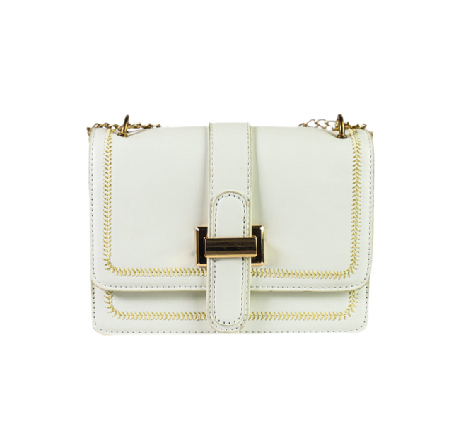 Square Style White Flap Bag