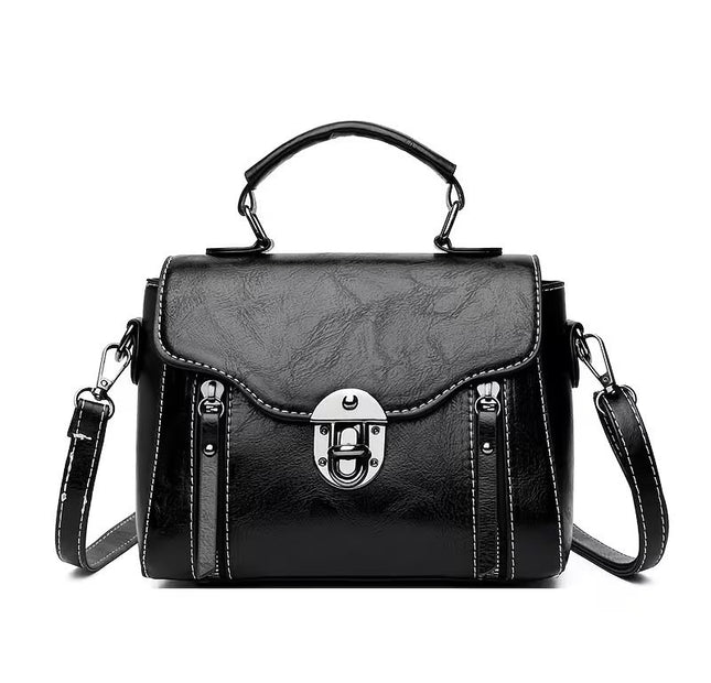Satchel Bag - Black Textured