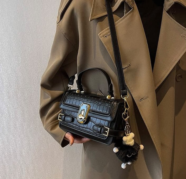 Toggle Switch Hand Bag - Black