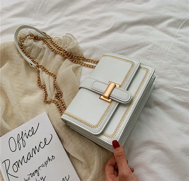 Square Style White Flap Bag