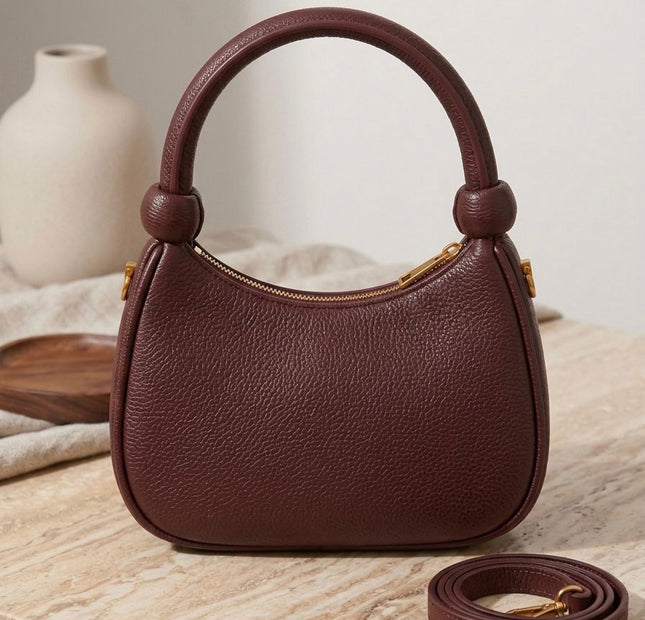 Hobo Top Handle With Knot - Wine Red