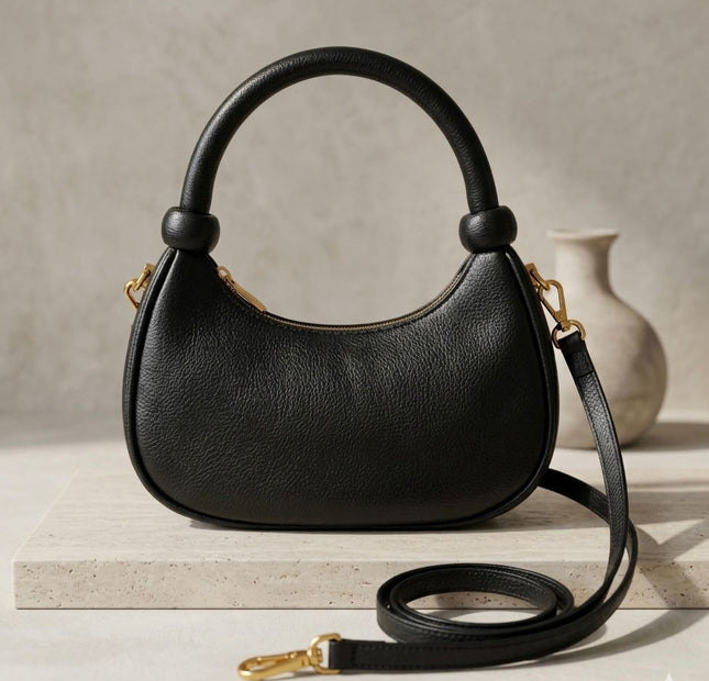 Hobo Top Handle With Knot - Black