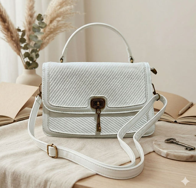 Woven Shore Crossbody - White