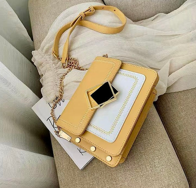 Square Style Yellow Flap Bag