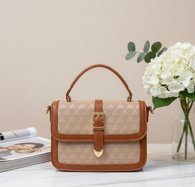 The Delta Satchel - Beige & Brown