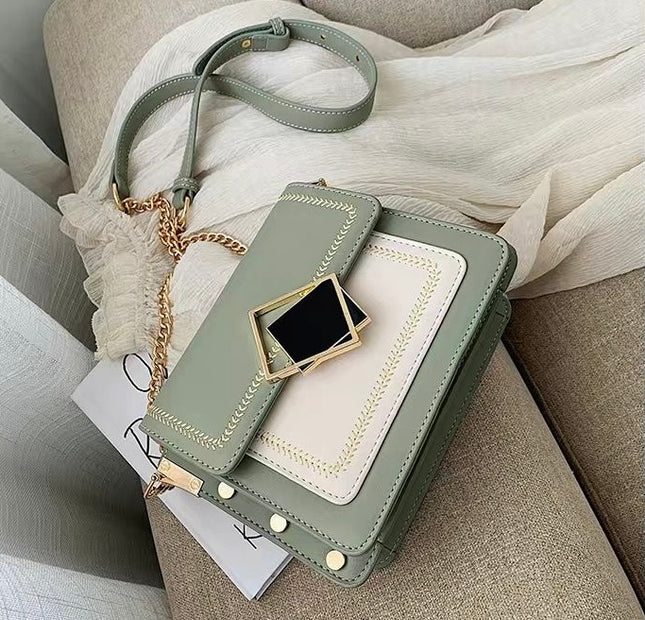 Square Style Green Flap Bag