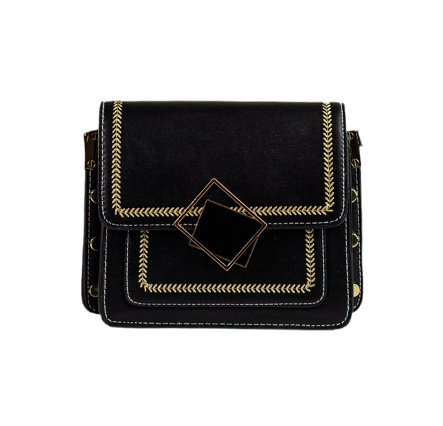 Square Style Black Flap Bag