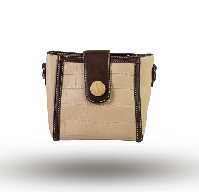 Classic Brown And Cream Saddle Bag