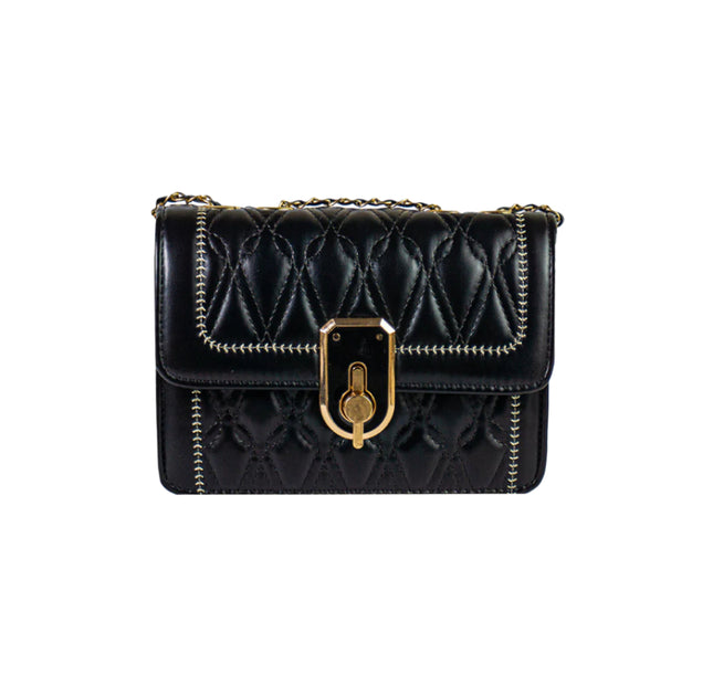 Quilted Clock Pedant - Black