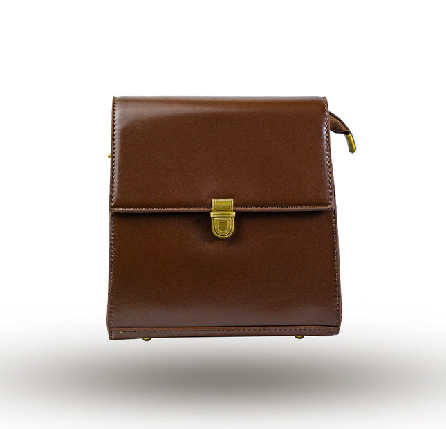 Mini Push Button Flap - Chocolate Brown