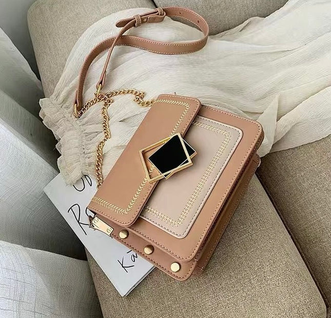 Square Style Pink Flap Bag